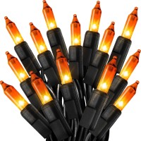 Cxlho Halloween Lights Orange Lights 50Ft 200 Count Incandescent Connectable Fall Lights 120V Ul Listed Waterproof Halloween D