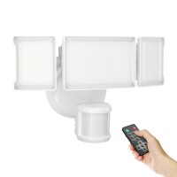 Atfoyer 75W Motion Sensor Security Lights With Remote Control 3 Heads Motion Detection Outdoor Lights 6500K Ip65 7500Lm Flood Li