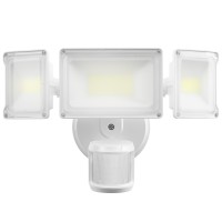 75W Motion Sensor Outdoor Lights Security Lights 3 Head Motion Detection Outdoor Lights 6500K Ip65 Waterproof 7500Lm Flood Light