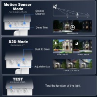 Atfoyer 75W Motion Sensor Outdoor Lights Security Lights 3 Head Motion Detection Outdoor Lights 6500K Ip65 Waterproof 7500Lm Flo