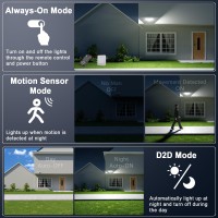 Atfoyer 75W Motion Sensor Security Lights With Remote Control 3 Heads Motion Detection Outdoor Lights 6500K Ip65 7500Lm Flood Li