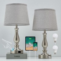 Ejiaxin Nightstand Table Lamps For Bedroom Set Of 2, Touch Bedside Lamps With Dual Usb Ports, 3 Way Dimmable Bedroom Lamps For End Tables, Modern Night Stand Lamps For Living Room Bed Side Guest Room