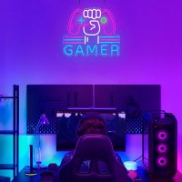 Gamer Neon Sign Bright And Dimmable Large Colorful Neon Light For Gaming Video Room Bedroom Wall Decor Usb Powered Led Game Ro