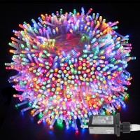 Tcamp 262 Ft 800 Led Multicolor Christmas Tree Lights Outdoor Indoor, Led String Lights With Memory Timer, 8 Modes Colorful Fairy Lights For Christmas Wedding Party Room Decor (Clear Wire)