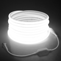 Samsion 5M Cob Led Strip Lights For Outdoor Waterproof Led Rope Lights 164Ft Daylight White 6000K Ac 110V 120V Connectable Led