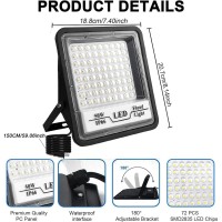 Createstar 2 Pack Led Flood Lights Outdoor 50W 6000Lm Bright Floodlight Led Work Light With 493Ft Plug Ip66 Waterproof 6500K