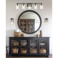 Bathroom Light Fixtures Hwh 5Light Bathroom Vanity Lights Over Mirror 37Inch Farmhouse Wall Vanity Light For Bathroom Oilr