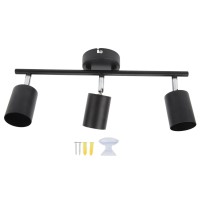 Wnvivi 3 Heads Track Light Kit,90 Degrees Rotatable Ceiling Spotlight Track Lighting Holder,Track Lighting Fixtures Ceiling