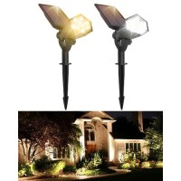 Superdanny Solar Spot Lights Outdoor, 180?Adjustable Solar Lights For Outside Garden, 4 Modes 3000K/6000K, Ip65 Waterproof, Led Solar Powered Landscape Lighting For Yard, Pathway, 2 Pack