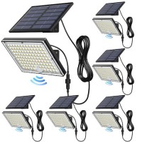 Jackyled Solar Lights For Outside, 6 Pack Waterproof Solar Spot Lights Outdoor, Dusk To Dawn Security Solar Motion Sensor Light Outdoor, Separate Installed Solar Flood Lights With 16.4Ft Cable