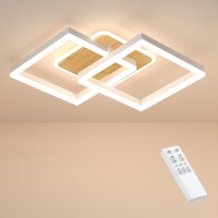 Anten 40 W Led Ceiling Light Living Room Dimmable Modern Ceiling Light Warm White Cold White 3000K-6500K, 3600Lm Ceiling Lighting For Bedroom, Dining Room, White-Wood (65 X 42 X 12 Cm)