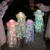 Avcxec Jellyfish Light, 5Pcs Glowing Jellyfish, Hanging Jellyfish Lamp Night Lights, Bright Jellyfish Garden Lights For Party Yard Landscape Garden Ornaments, (Purple+Pink+Green+Yellow+Blue)