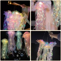 Avcxec Jellyfish Light, 5Pcs Glowing Jellyfish, Hanging Jellyfish Lamp Night Lights, Bright Jellyfish Garden Lights For Party Yard Landscape Garden Ornaments, (Purple+Pink+Green+Yellow+Blue)