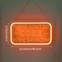 Please Dont Do Coke In The Bathroom Neon Sign For Wall Decor Neon Light Sign With Adjustable Brightness Light Up Sign For Par