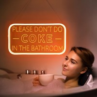 Please Dont Do Coke In The Bathroom Neon Sign For Wall Decor Neon Light Sign With Adjustable Brightness Light Up Sign For Par