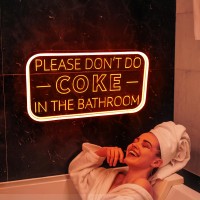 Please Dont Do Coke In The Bathroom Neon Sign For Wall Decor Neon Light Sign With Adjustable Brightness Light Up Sign For Par