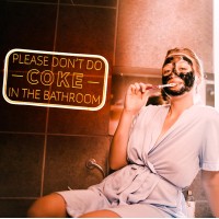 Please Dont Do Coke In The Bathroom Neon Sign For Wall Decor Neon Light Sign With Adjustable Brightness Light Up Sign For Par