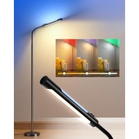 ?Upgrade?Superdanny Double Side Led Floor Lamp, Rgb & Dimmable Bright Light With 6500K-3000K-4000K Color Temps, Adjustable Gooseneck, Standing Office Lamp For Reading, Living Room, Bedroom, Home