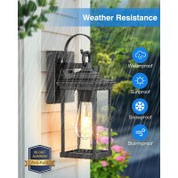 Vianis Outdoor Wall Light Fixtures Black Exterior Wall Lantern Porch Lights For House Antirust Dusk To Dawn Outside Garage Li