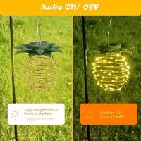 Changqing 2Pack Outdoor Solar Pineapple Lights Decor, 60Led Waterproof Hanging Pineapple Lanterns For Garden Pathway Yard Lawn Walkway Balcony Gifts Decoration Path Light Outside