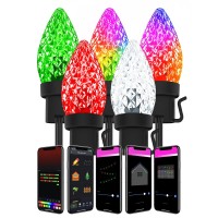 Probro 33Ft Smart Rgb C9 Led Christmas Lights With App Control 20 Modes Waterproof Extendable For Xmas Wedding Halloween D