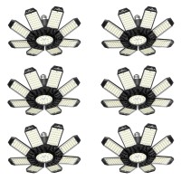 Vrtogthe Led Garage Light 6 Pack 260W 26000Lm Led Garage Ceiling Light With 81 Adjustable Panels And Constant Drive 6500K Sh