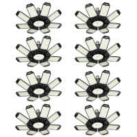 Vrtogthe Led Garage Light 8 Pack 260W 26000Lm Led Garage Ceiling Light With 81 Adjustable Panels And Constant Drive 6500K Sh