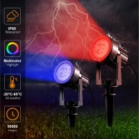 Aponuo Rgb Solar Spot Lights Outdoor 4In1 Solar Landscape Lighting Dusk To Dawn Solar Uplights Ip65 Waterproof 98Ft Cable Out