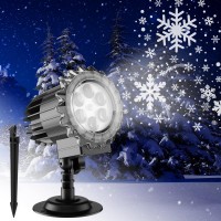 Snowflake Projector Lights Outdoor,9Watts Super Brighter,Snowfall Lamp Night Light Projection,Led Christmas Projector Lights Waterproof For Xmas,New Year, Holiday,Halloween Decorations