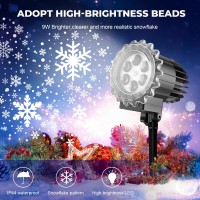 Snowflake Projector Lights Outdoor,9Watts Super Brighter,Snowfall Lamp Night Light Projection,Led Christmas Projector Lights Waterproof For Xmas,New Year, Holiday,Halloween Decorations