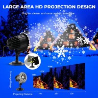 Snowflake Projector Lights Outdoor,9Watts Super Brighter,Snowfall Lamp Night Light Projection,Led Christmas Projector Lights Waterproof For Xmas,New Year, Holiday,Halloween Decorations