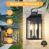 Myhxq 15 Dusk To Dawn Black Outdoor Wall Lantern Outside Modern Wall Sconce Light Fixture Porch Light Wall Mount With E12 So