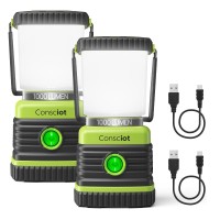 Led Camping Lantern Rechargeable Consciot Camping Lights 1000Lm 4 Light Modes 4400Mah Power Bank Ipx4 Waterproof Dimmable