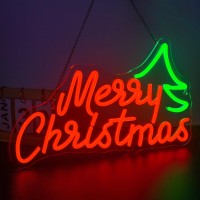 Dreamfort Merry Christmas Neon Sign Dimmable Led Signs Christmas Neon Signs For Wall Decor Usb Powered Neon Lights Signs For Bed