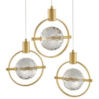 Hollywood Circle 3 Light Pendant, Integrated Led, Dimmable, Gold(D0102Hgentw)