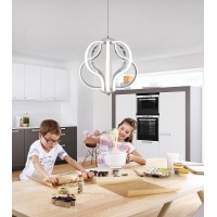 Qs Modern Led Chandelier Chrome Hanging Pendant Lights For Dining Room Foyer Entryway Kitchen Living Room 8 Lights