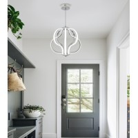 Qs Modern Led Chandelier Chrome Hanging Pendant Lights For Dining Room Foyer Entryway Kitchen Living Room 8 Lights