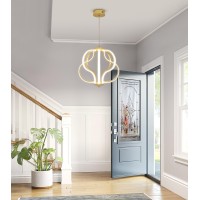 Qs Modern Led Chandelier Gold Hanging Pendant Lights For Dining Room Foyer Entryway Kitchen Living Room 8 Lights