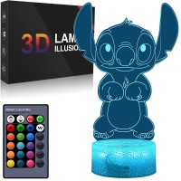 Jmmfidy Stitch Night Lights Stitch Gifts Childrens Room Decoration Christmas Gifts Childrens Day Gift 3D Led Intelligent Re