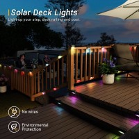 Patiowin Solar Pool Side Lights Outdoor 8 Pack Light Up Swimming Pool Accessories Solar Deck Lights Waterproof Led For Stairs