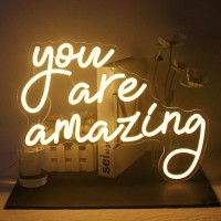 You Are Amazing Neon Sign Warm White Usb Word Neon Lights For Wall Decor Led Letter Light Up Sign For Bedroom Home Bar Man Cave