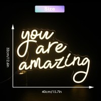 You Are Amazing Neon Sign Warm White Usb Word Neon Lights For Wall Decor Led Letter Light Up Sign For Bedroom Home Bar Man Cave