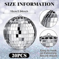 Mtlee Christmas Disco Balls Ornaments Hanging Mini Mirror Disco Balls With Rope Different Size Cake Topper Bulk Disco Themed Par