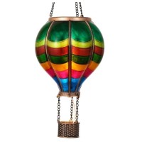 Teresas Collections Patriotic Hot Air Balloon Solar Lantern For Garden Decor Halloween Christmas Partyhanging Flickering Flame