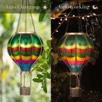 Teresas Collections Patriotic Hot Air Balloon Solar Lantern For Garden Decor Halloween Christmas Partyhanging Flickering Flame