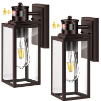 Vianis 2 Pack Outdoor Wall Lantern Motion Sensor Porch Light For Entryway Oil Rubbed Bronze Dusk To Dawn Outdoor Garage Lighti