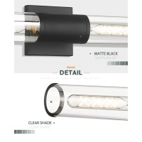 Metwet Black Vanity Light Set Of 2 2 Light Modern Bathroom Light Fixtures Over Mirror With Clear Glass Shade Up And Down Indoo