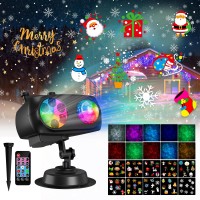 Christmas Halloween Projector Lights, Coolwufan Upgrade Waterproof Outdoor Indoor Holiday Projector Lights With Remote And 20 Hd Effects (3D Ocean Wave + Patterns) For Xmas Halloween Party Yard Decor