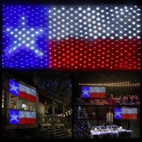 Leisure World Led Texas Flag Net Lights Outdoor 384 Led American Flag Lights Texas Decor 33 X 66 Ft Patriotic Outdoor Lights