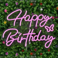 Happy Birthday Sign Pink Color Happy Birthday Neon Sign Neon Happy Birthday Sign For Backdrop Happy Birthday Light Up Sign Led N